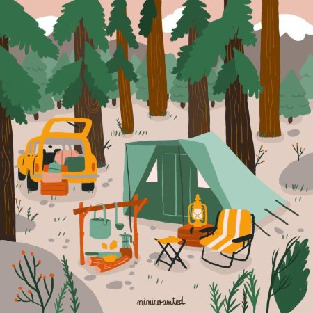 Палатка в лесу