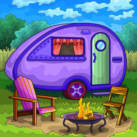Кемпинг иллюстрация