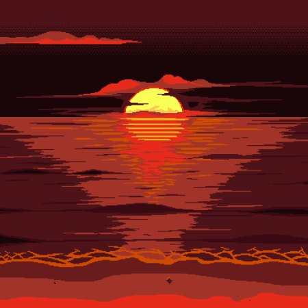 Солнце пиксельное