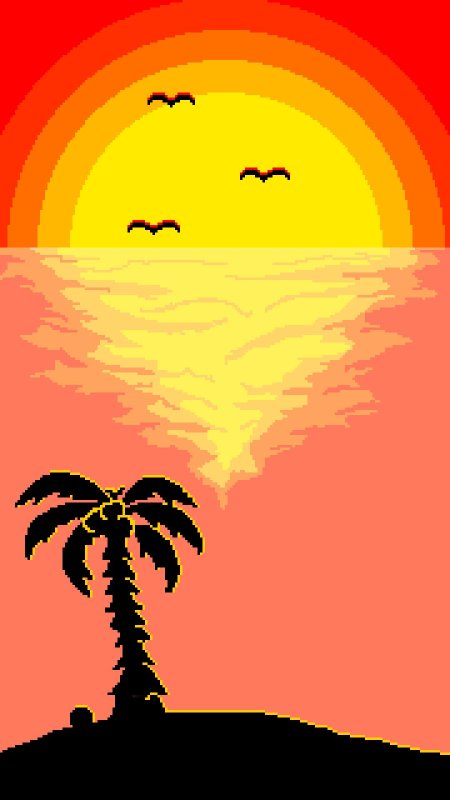 Закат пиксель арт 32x32