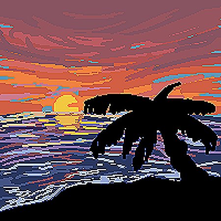 Закат на райском острове раскраска по номерам