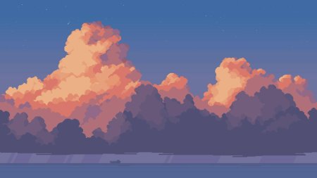 Облака пиксельные