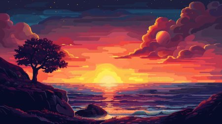 Пиксель арт пейзаж