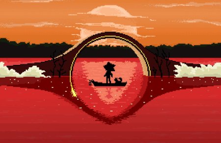 Закат пиксель арт