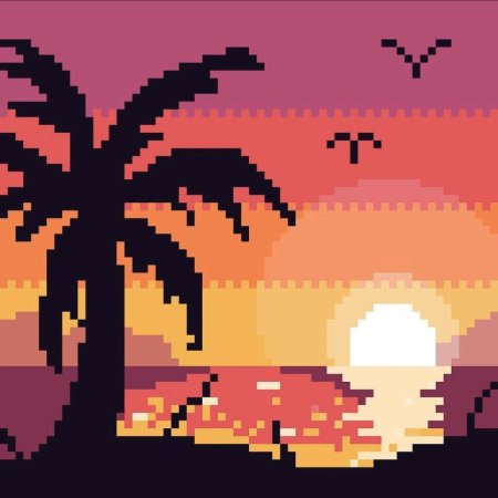 Закат пиксель арт x