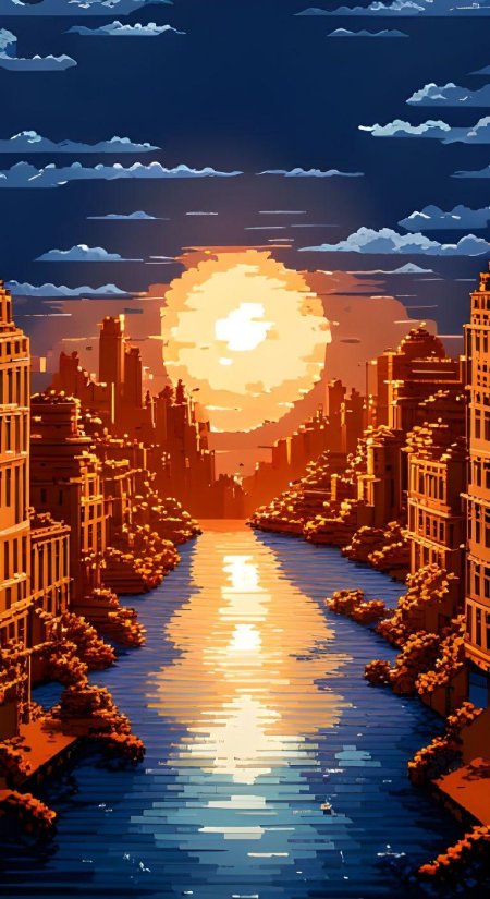Pixel art city