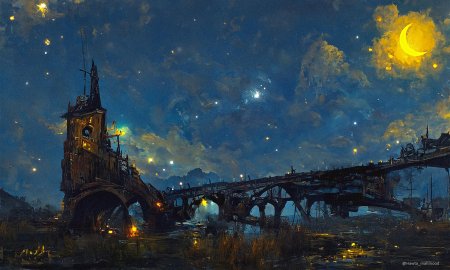 Ночь здание арт