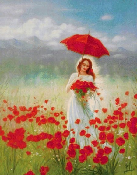 Картина маковое поле