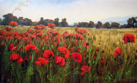 Поле маков картина