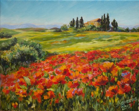 Тоскана картины художников маковые поля