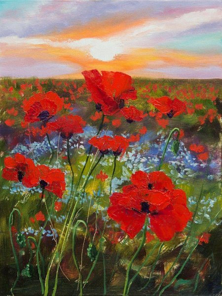 Маки картина маслом на холсте