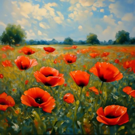 Картина маковое поле
