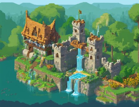 Замок пиксель арт