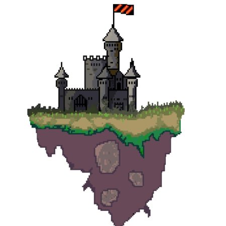 Пиксельная крепость сбоку