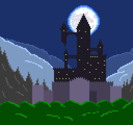 Замок pixel art
