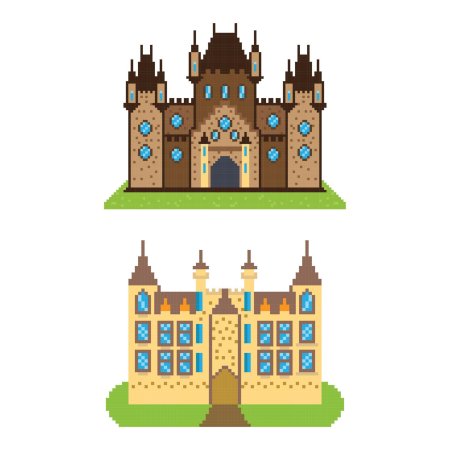 Замок пиксель арт