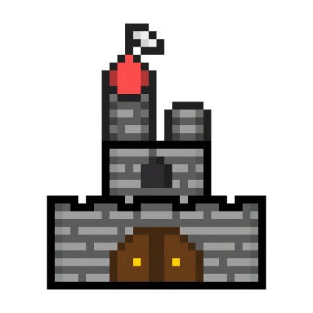 Medieval pixel castle art