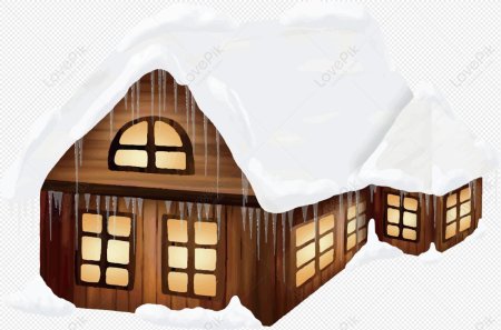 Новогодний домик на белом фоне