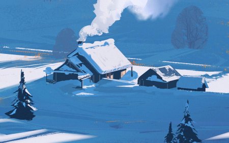 Зима арт обои