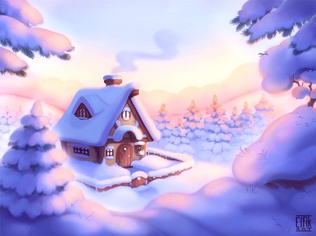Сказочный домик зимой