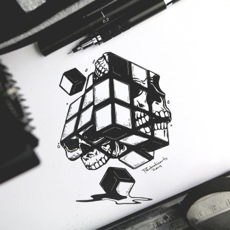 Кубик рубик тату