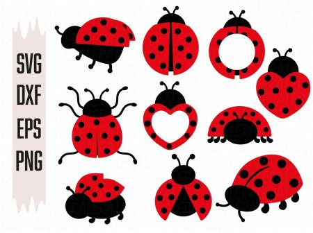 Божья коровка трафарет для вырезания