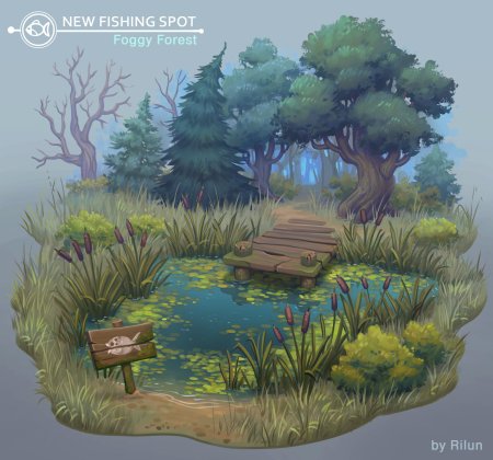 Пруд pond art fanstasy