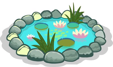 Водоем на белом фоне