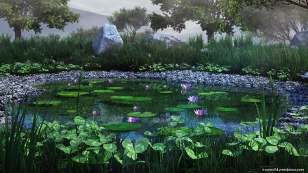 Пруд с лотосами