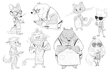 Скетчи персонажей