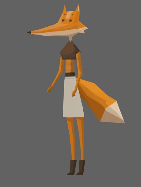 Low poly fox d model