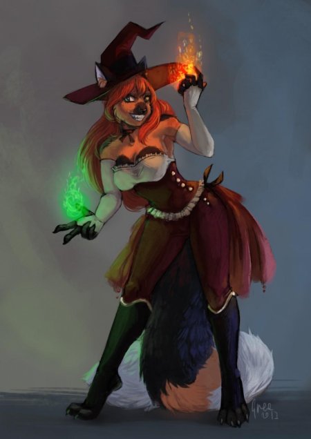 Лиса кицунэ ведьма