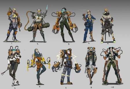 Линейка персонажей концепт арт