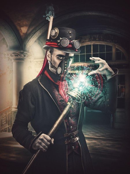 Стимпанк ученый арт