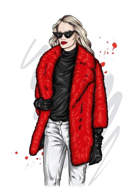 Девушка в шубе вектор