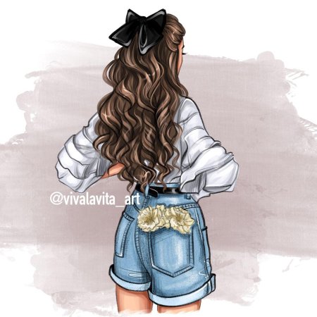 Рисунок девушка со спины