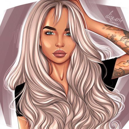 Рисунок блондинка