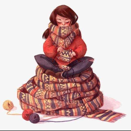 Иллюстрации вязальщица