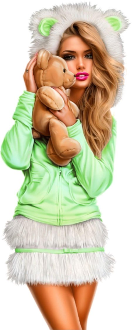 Девушка в шубе рисунок