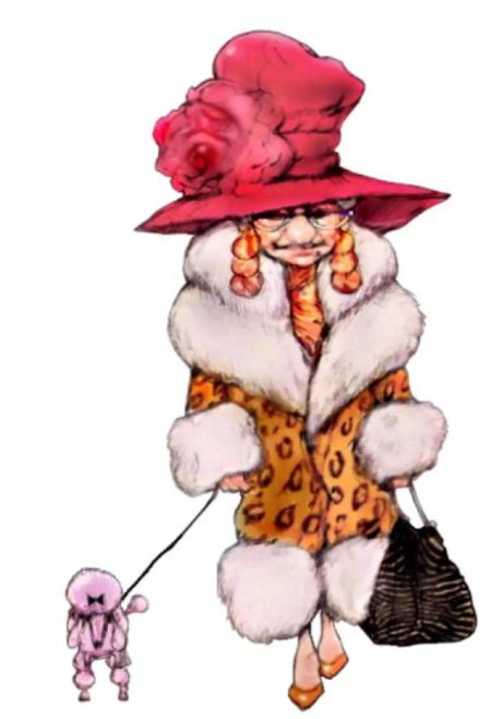 Модная бабушка мультяшная