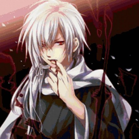 Беловолосый вампир аниме