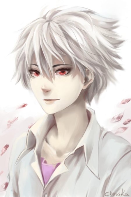 Аниме парень с белыми волосами