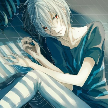 Парень с белыми волосами арт