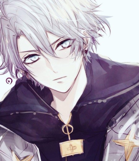 Беловолосая аниме кун