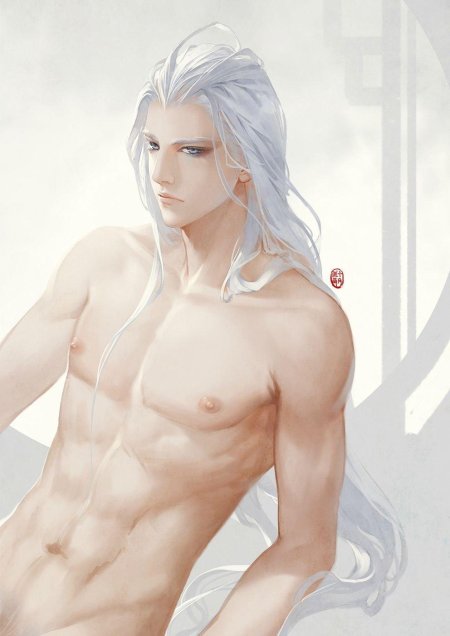 Мужчина с белыми волосами