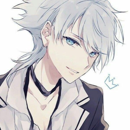 Беловолосый мальчик аниме