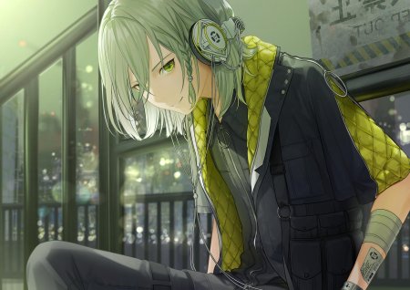 Аниме парень с зелеными волосами