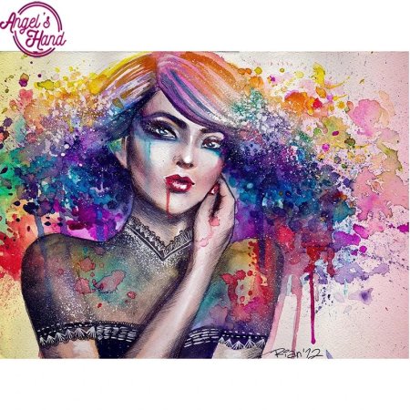 Портрет девушки красками