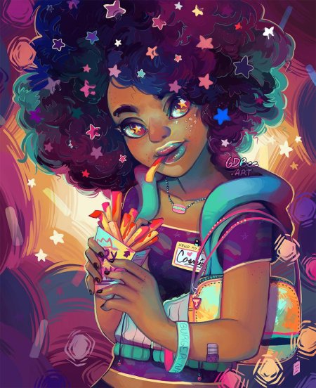 Афро девушка арт
