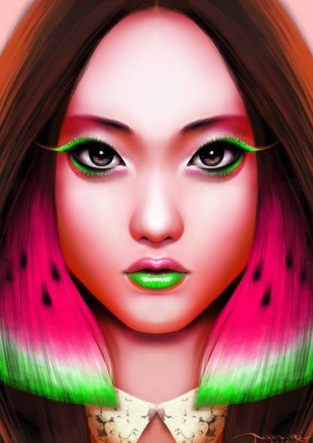 Радужная девушка